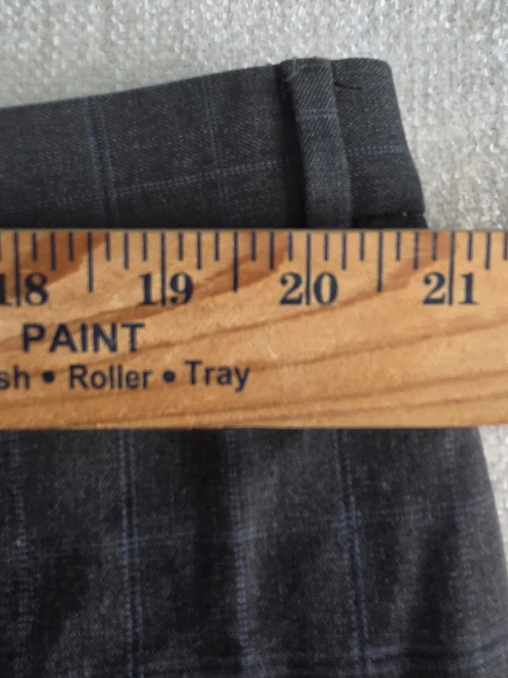 Ralph Lauren Slim Fit Dress Pants 42x30 Gray Windowpane Stretch Flat Front